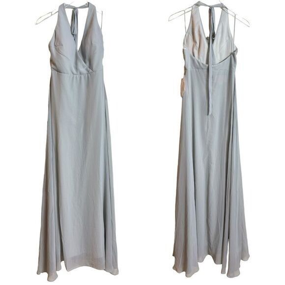 NEW Birdy Grey Moni Convertible Bridesmaid Dress in Dove Grey Chiffon Sz. Medium - Picture 4 of 12